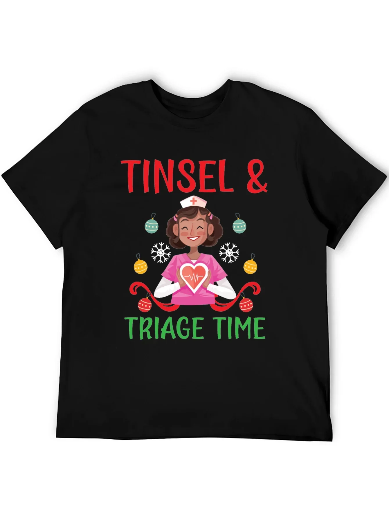 Tinsel & Triage Time Holiday Nurse T-Shirt