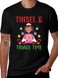 Tinsel & Triage Time Holiday Nurse T-Shirt