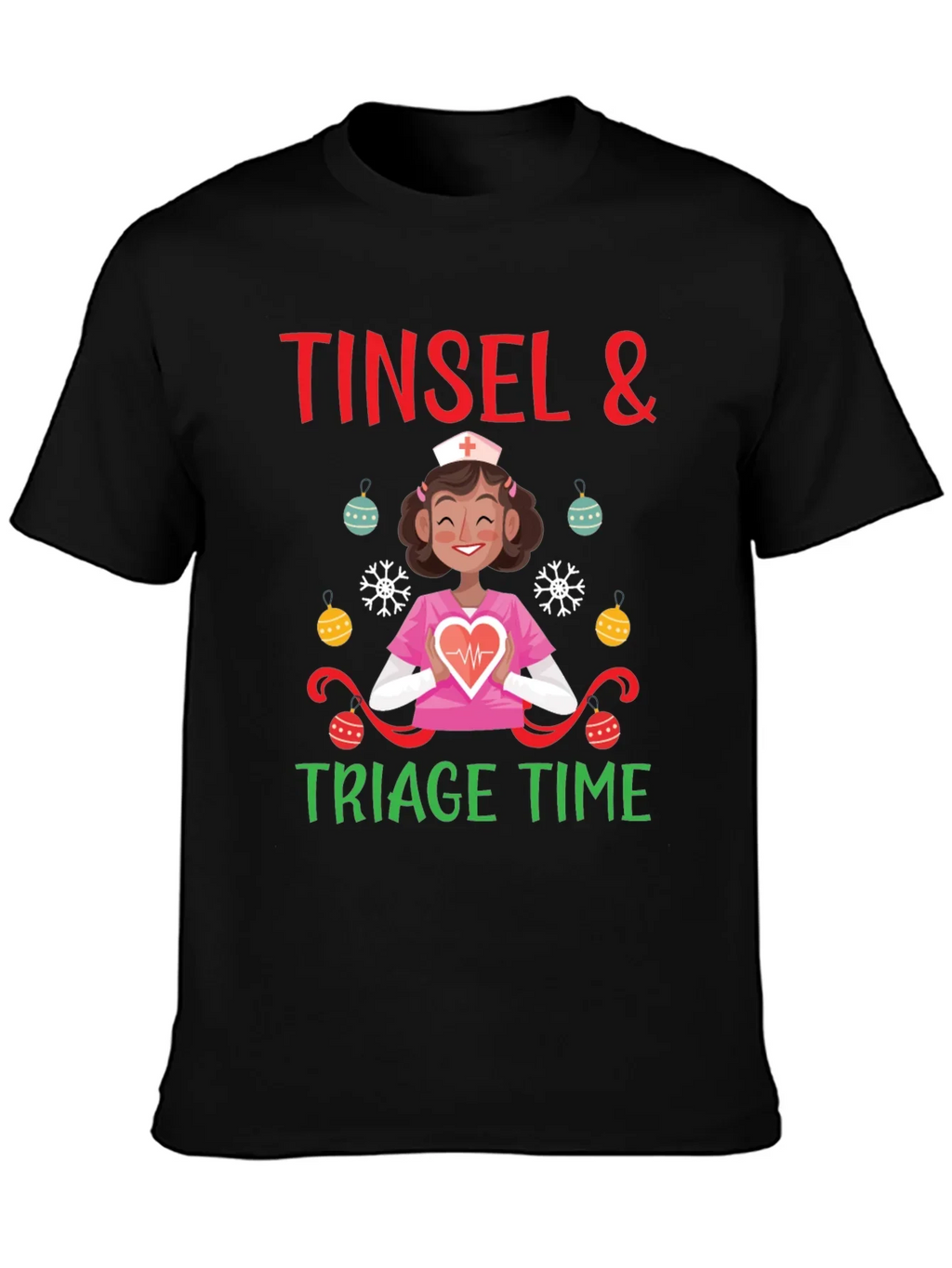 Tinsel & Triage Time Holiday Nurse T-Shirt