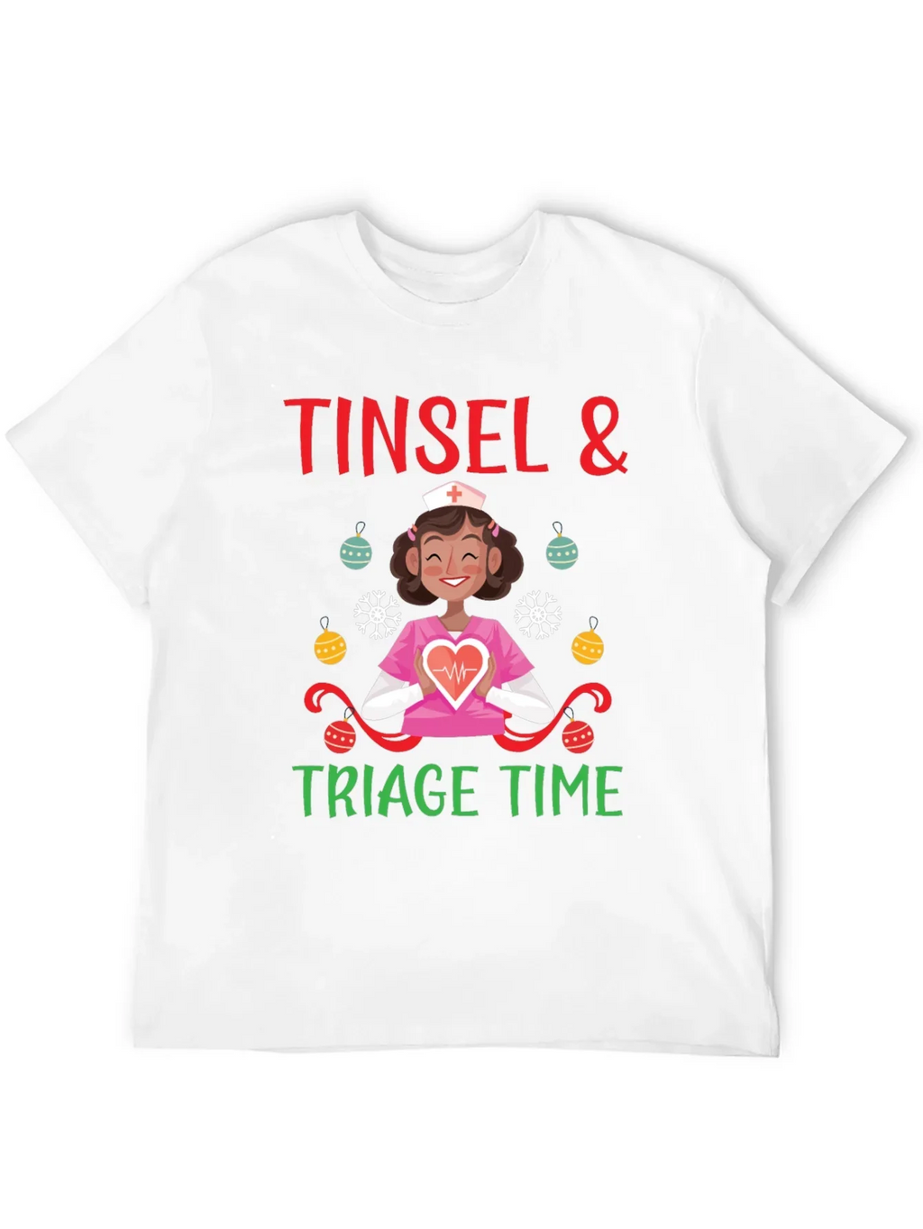 Tinsel & Triage Time Holiday Nurse T-Shirt