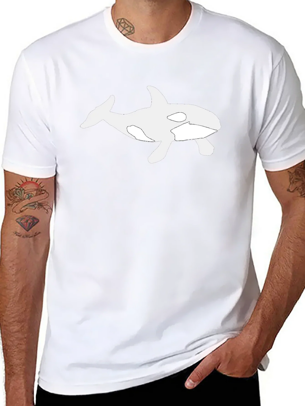 Orca Graphic T-Shirt - Black Cotton Blend