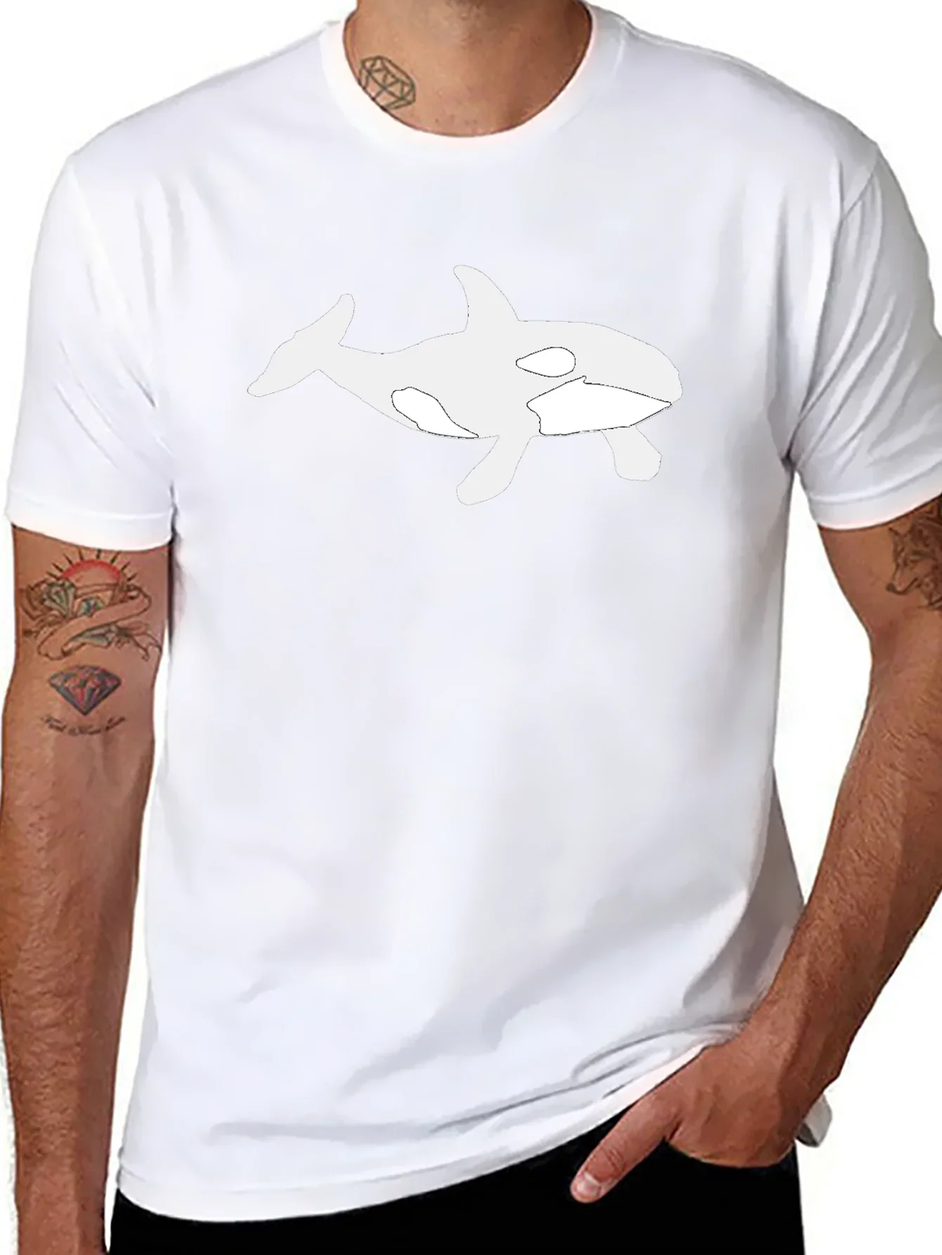 Orca Graphic T-Shirt - Black Cotton Blend