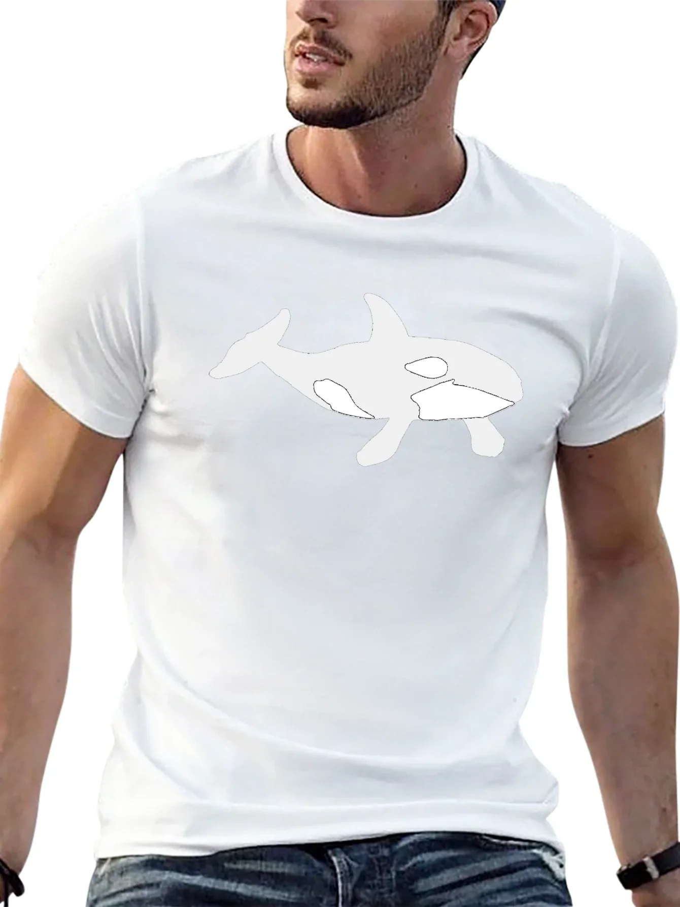 Orca Graphic T-Shirt - Black Cotton Blend