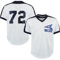 Chicago White Sox #72 Carlton Fisk White  Cooperstown Mesh Batting Practice Jersey