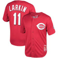 Cincinnati Reds #11 Barry Larkin  Red Throwback Cooperstown Mesh Batting Practice Jersey Baseball Jerseys