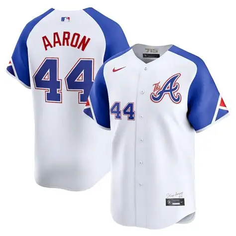 Men's #44 Hank Aaron Atlanta Braves Baseball Jersey