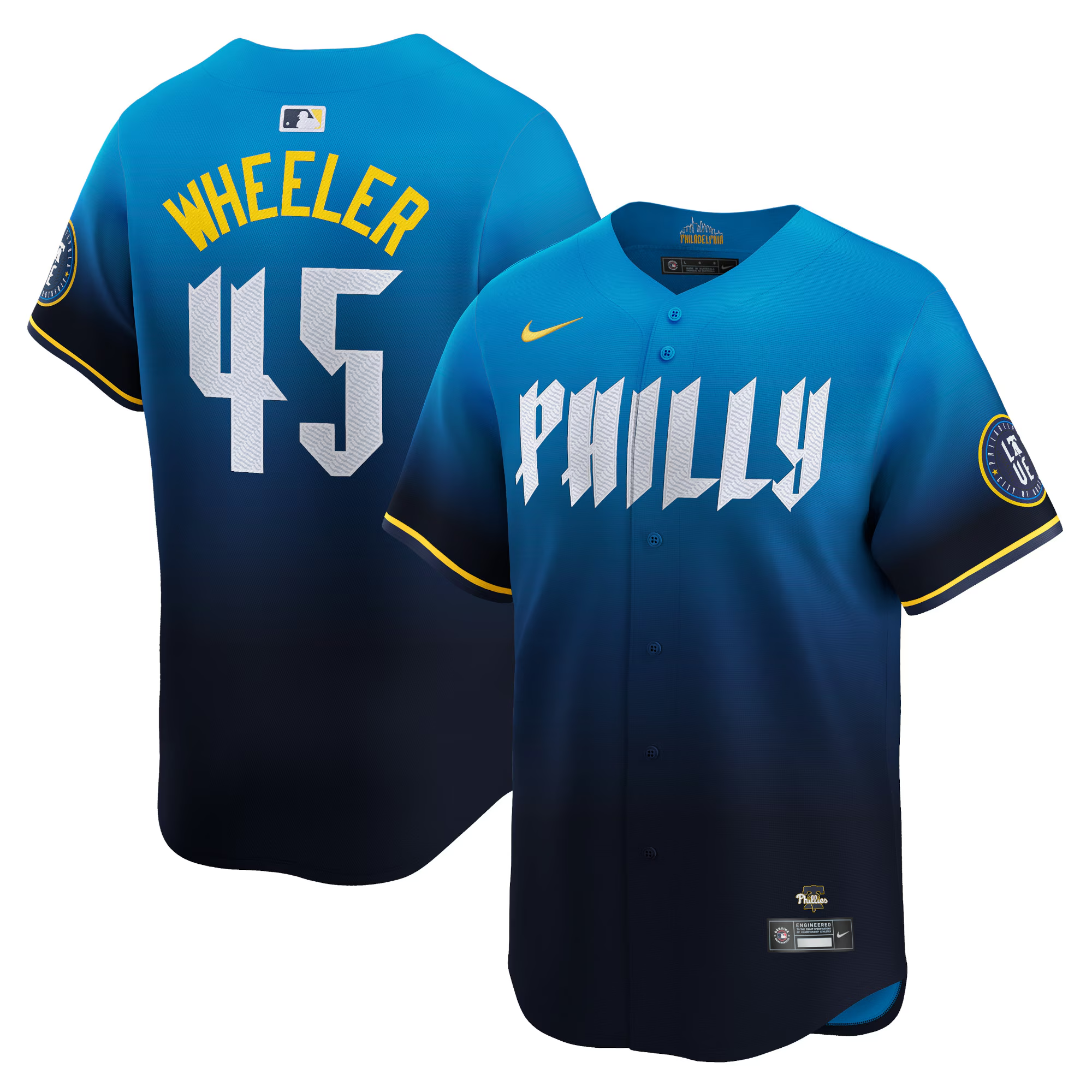 Men’s #45 Zack Wheeler Philadelphia Phillies Baseball Jersey
