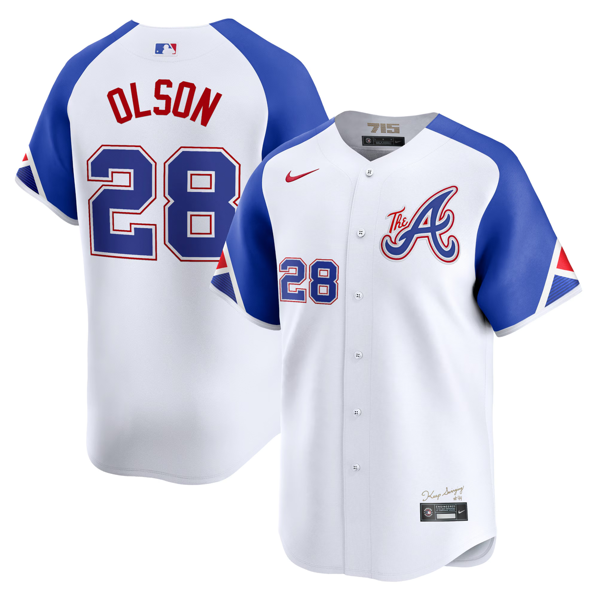 Men's #28 Matt Olson Atlanta Braves Baseball Jersey