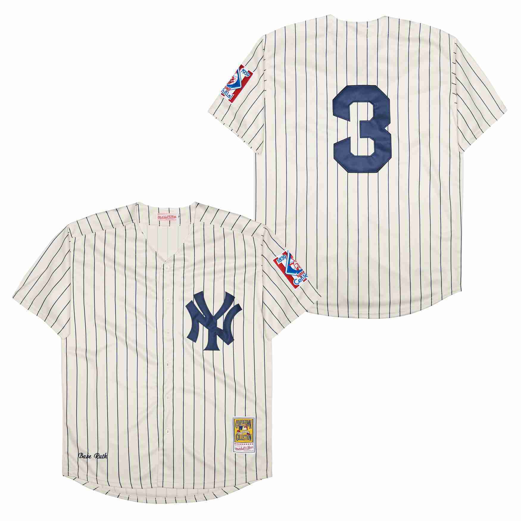 Men's New York Yankees #3 Babe Ruth Baseball Jersey