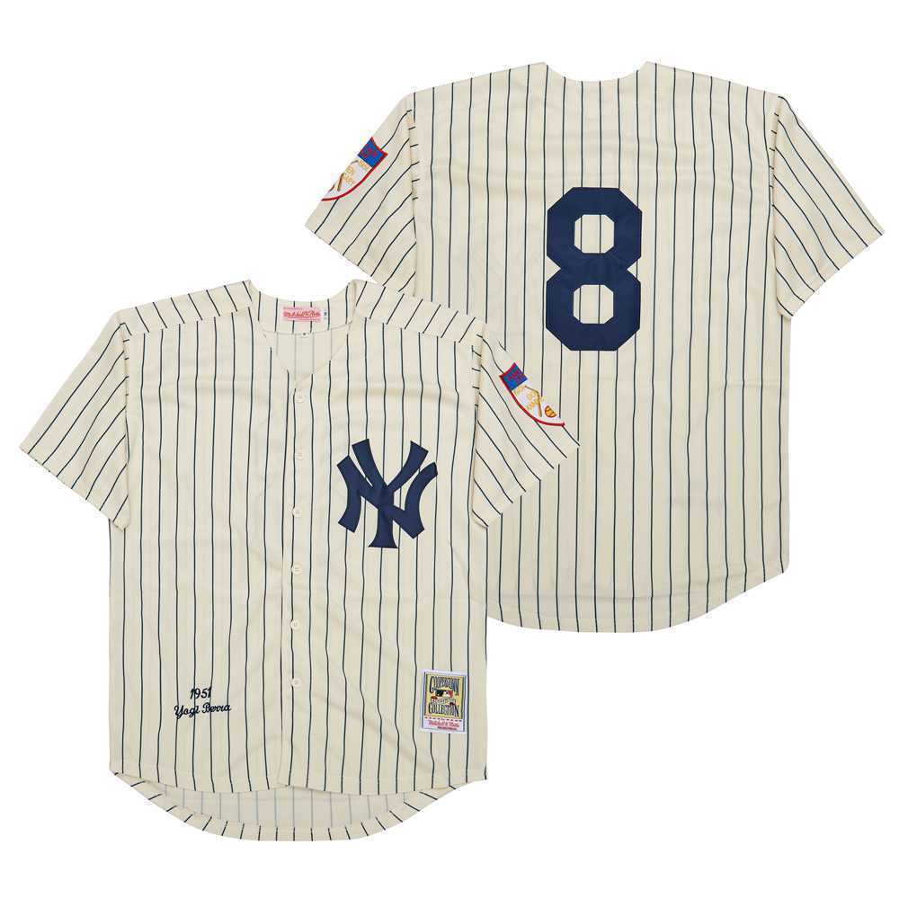 Men's New York Yankees #8 Yogi Berra Baseball Jersey