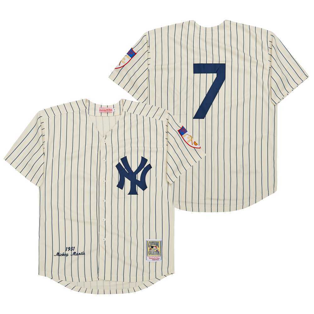 Men's New York Yankees #7 Mickey Mantle Baseball Jersey