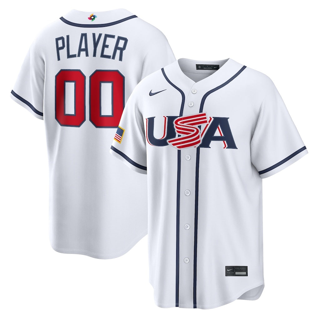 Men's #00 USA 2026 World Baseball Classic Custom Baseball Jersey