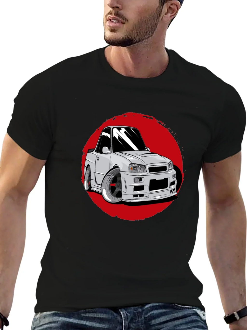 Car Graphic Tee - Red Circle Design