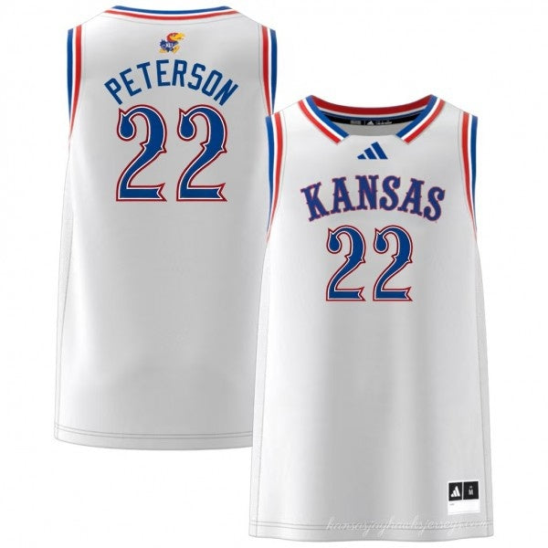 Men's #22 Darryn Peterson Kansas Jayhawks College Basketball Jersey