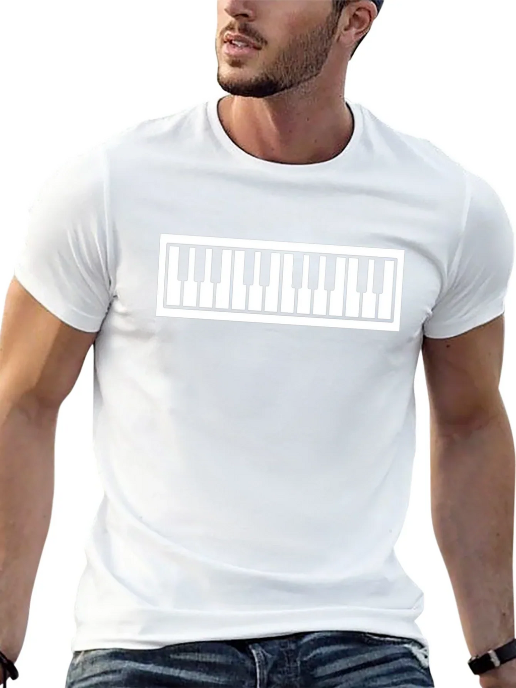 Piano Keys Graphic Tee - Stylish Music Lovers T-Shirt