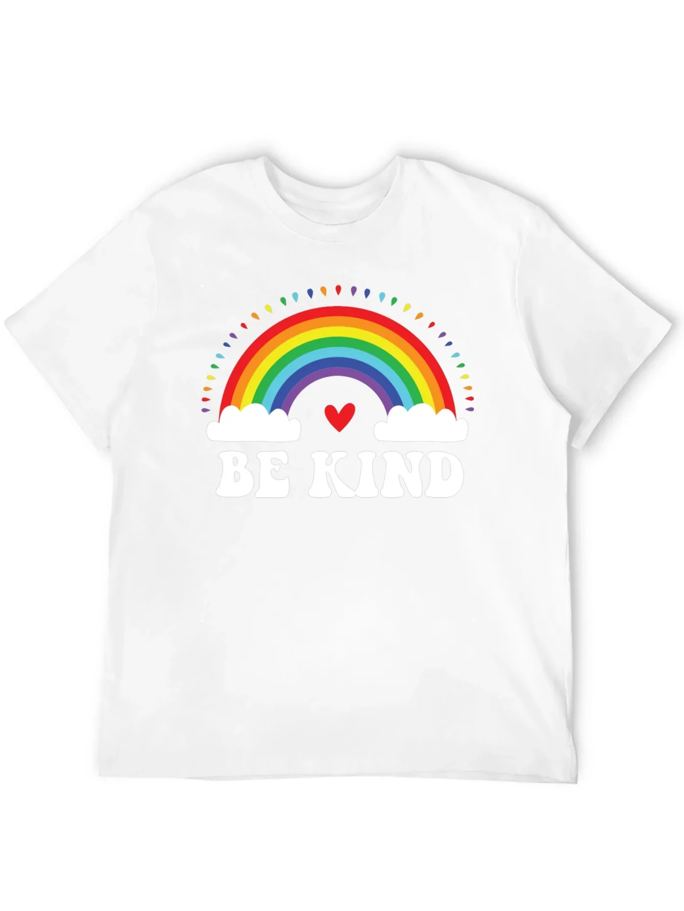 Be Kind Rainbow Heart Graphic Tee