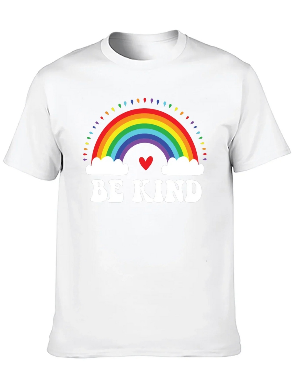 Be Kind Rainbow Heart Graphic Tee