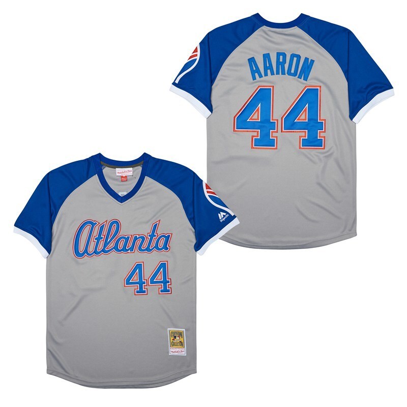 Men's #44 Hank Aaron Atlanta Braves Baseball Jersey