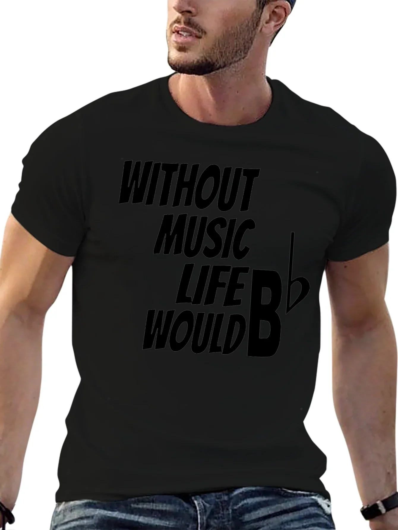 Without Music Life Would B Flat Funny Musician T-Shirt
