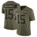 KC.Chiefs #15 Patrick Mahomes Player Olive Salute to Service Limited Football Jerseys