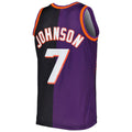 P.Suns #7 Kevin Johnson  Hardwood Classics 1996-97 Split Swingman Jersey Purple-Black Stitched American Basketball Jersey