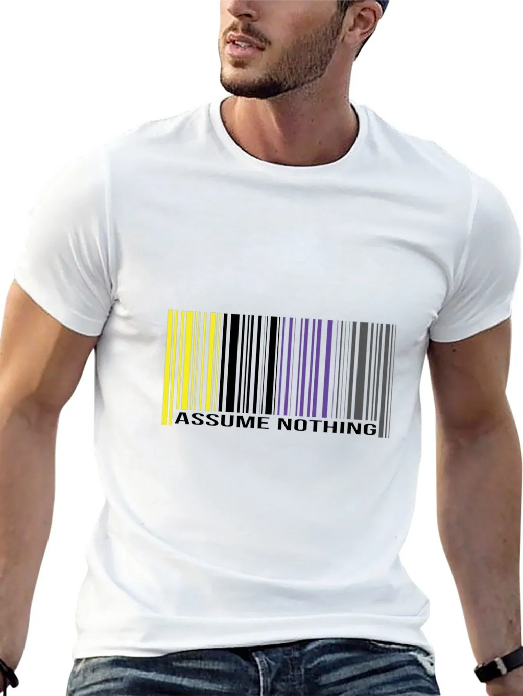 Assume Nothing Barcode Graphic T-Shirt