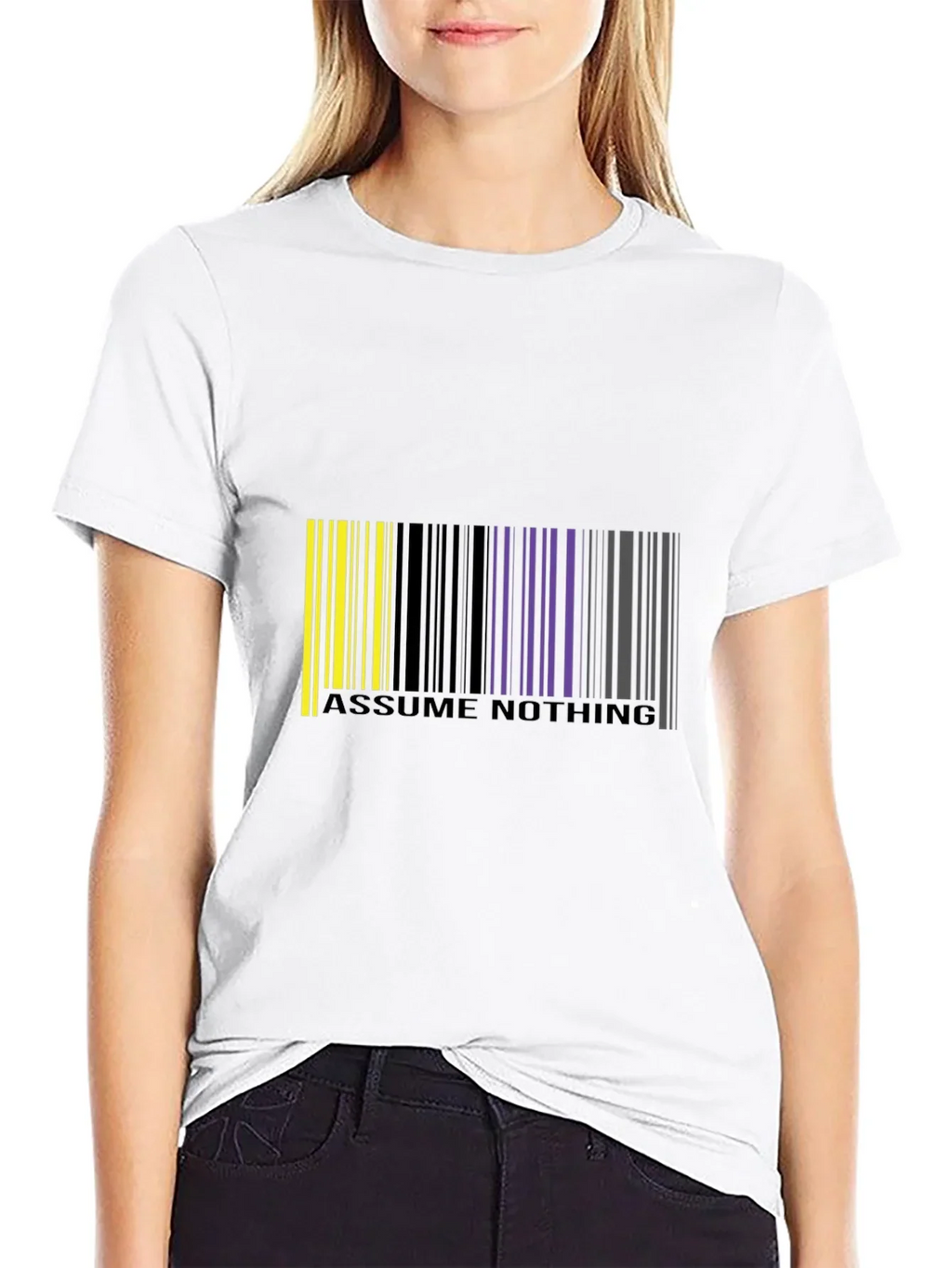 Assume Nothing Barcode Graphic T-Shirt