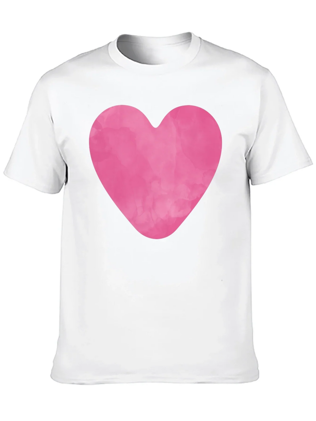 Pink Heart Graphic Black Tee