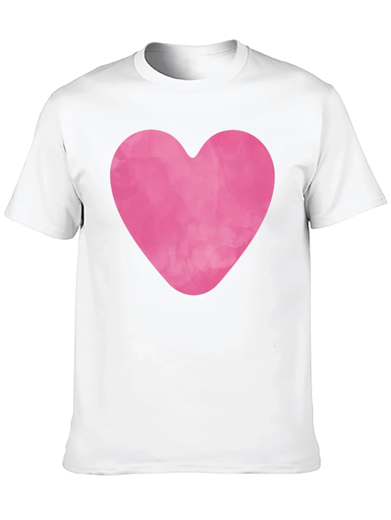 Pink Heart Graphic Black Tee