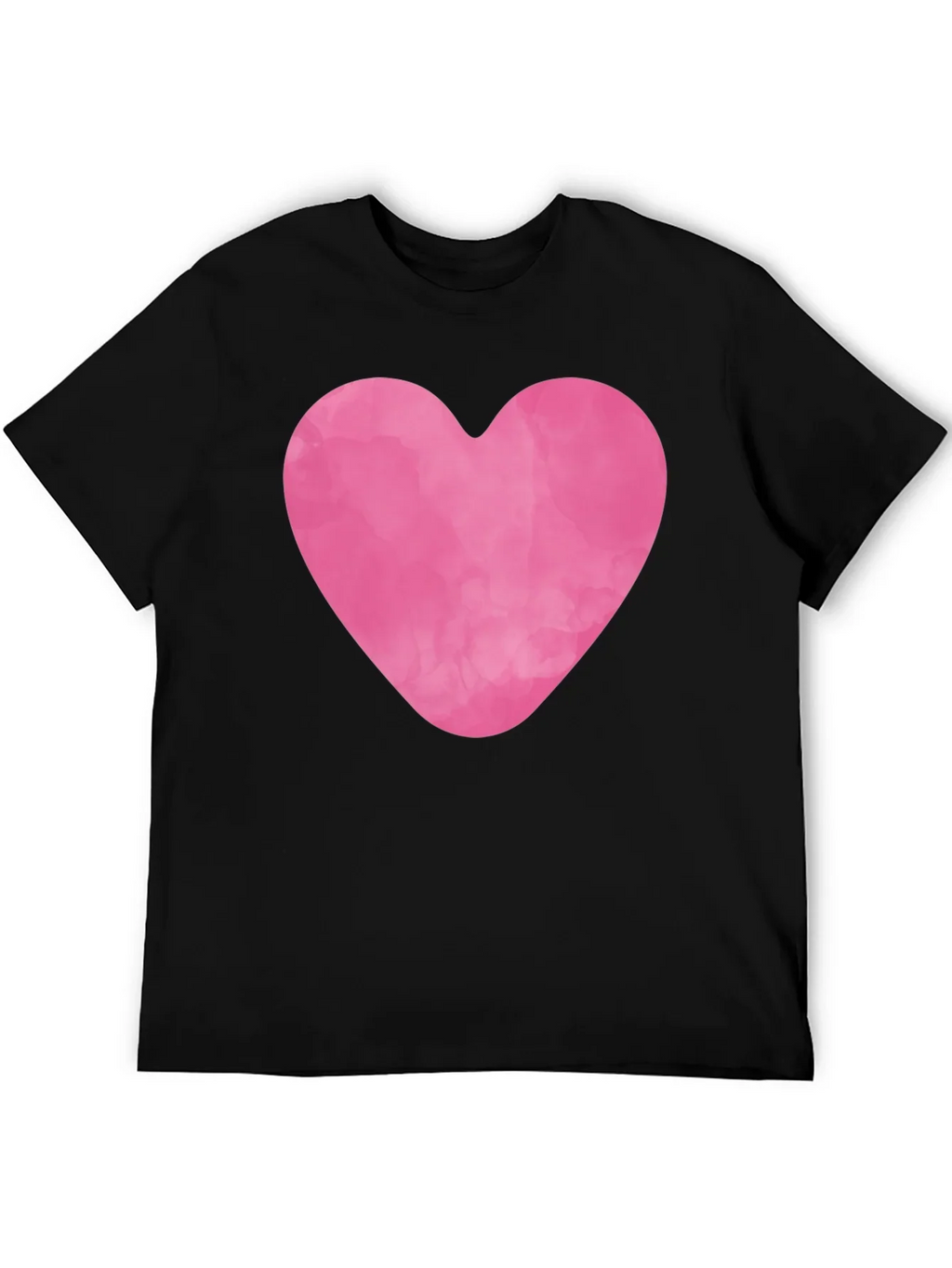 Pink Heart Graphic Black Tee