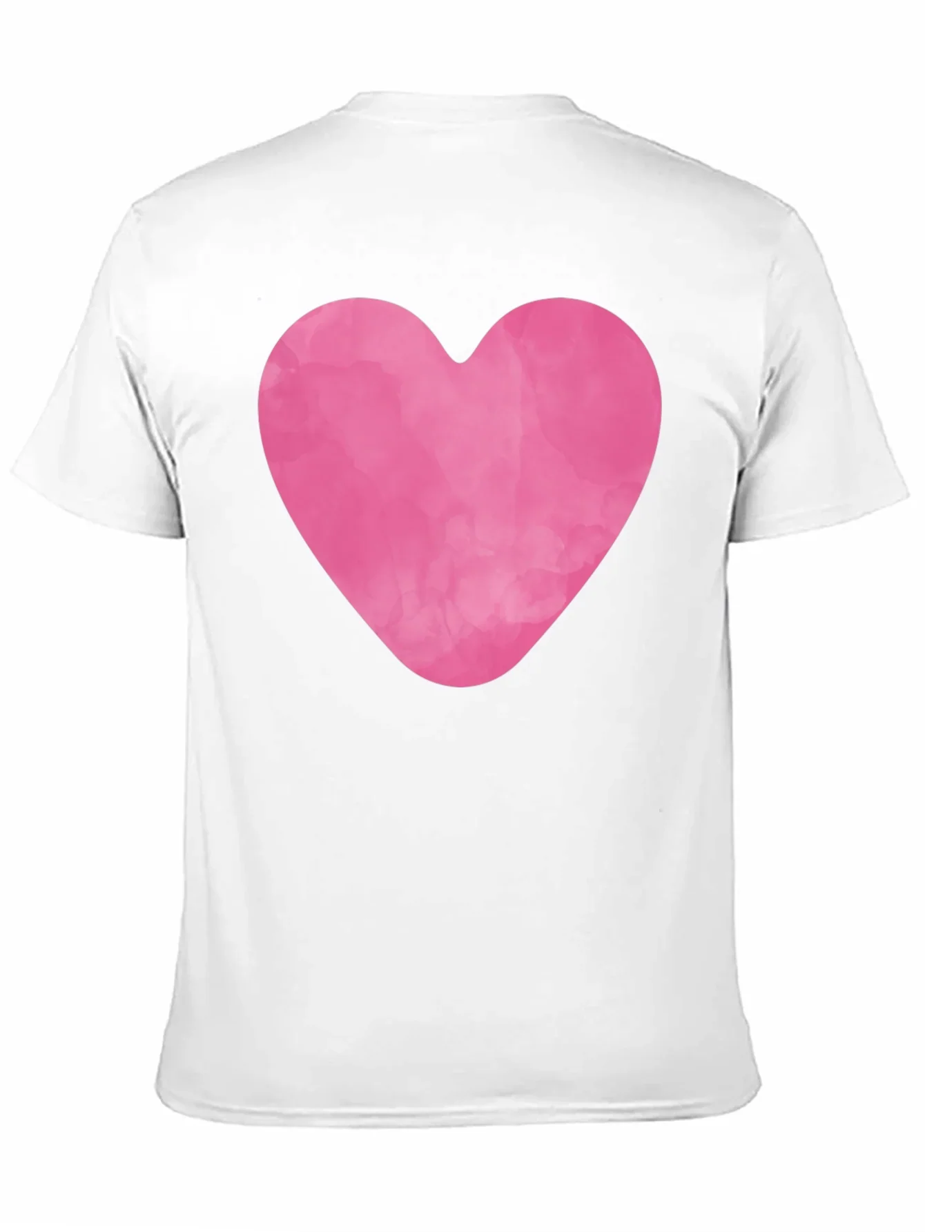 Pink Heart Graphic Black Tee
