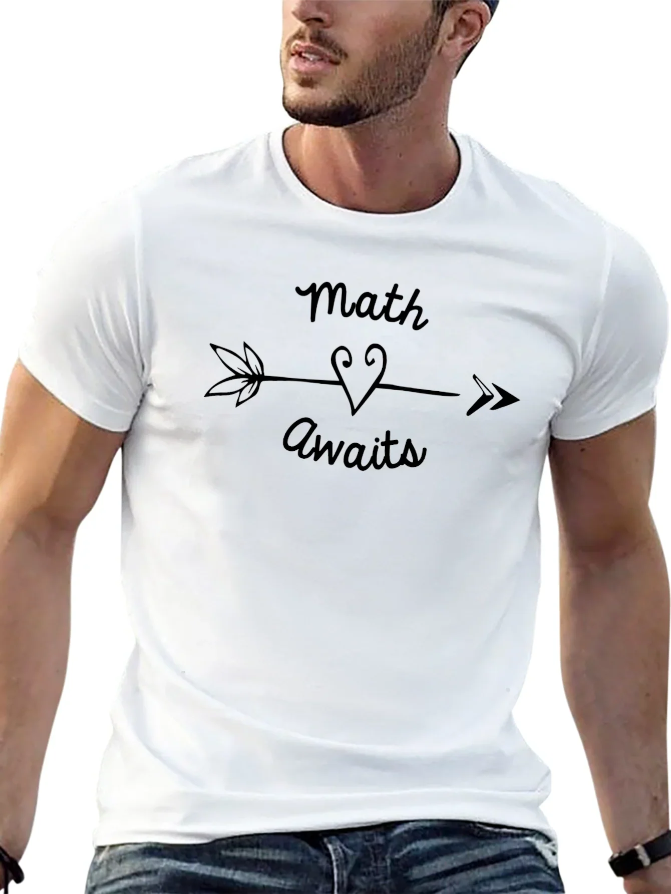 Math Awaits T-Shirt Arrow Heart Design