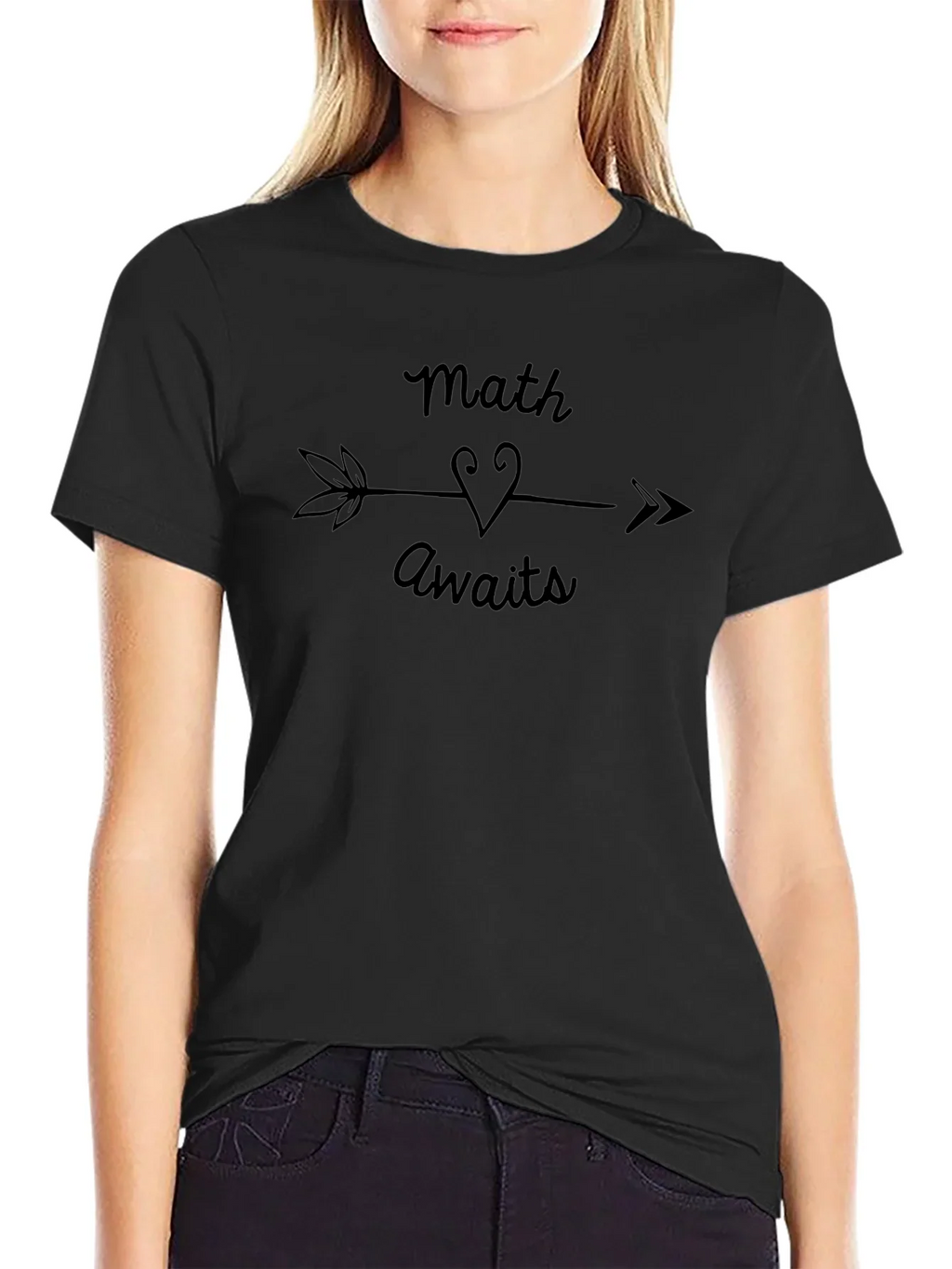 Math Awaits T-Shirt Arrow Heart Design
