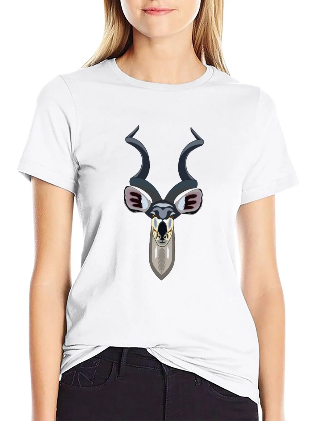 Kudu Head Graphic Tee - Black