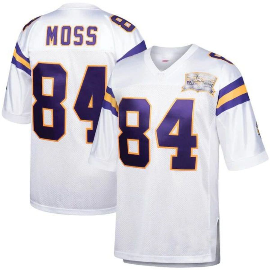 MN.Vikings #84 Randy Moss  White 2000 Authentic Throwback Retired Player Jersey Stitched American Football Jerseys