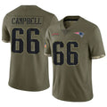 NE.Patriots #66 Will Campbell Player Olive Salute To Service Limited Foothball Jerseys