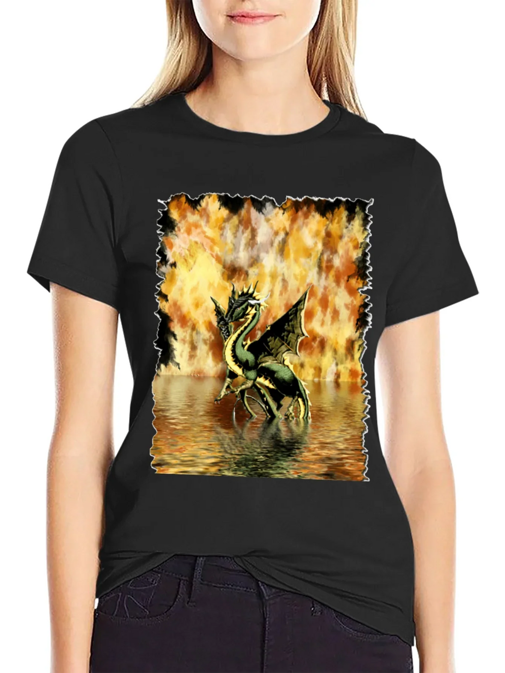 Dragon T-Shirt: Fire & Water Graphic Tee