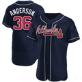 Atlanta Braves #36 Ian Anderson Navy Alternate Jersey Stitches Baseball Jerseys