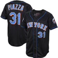New York Mets #31 Mike Piazza Black  Alternate 2000 Cooperstown Collection Authentic Jersey Baseball Jerseys
