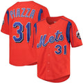 New York Mets #31 Mike Piazza Orange  Youth Cooperstown Collection Mesh Batting Practice Jersey Baseball Jerseys
