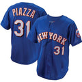 New York Mets #31 Mike Piazza Royal  Cooperstown Collection Mesh Batting Practice Button-Up Jersey Baseball Jerseys