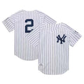 New York Yankees #2 Derek Jeter  2014 Cooperstown Collection Authentic Throwback Jersey - White Stitches Baseball Jerseys