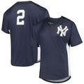 New York Yankees #2 Derek Jeter  Cooperstown Collection Mesh Batting Practice Button-Up Jersey - Navy Stitches Baseball Jerseys