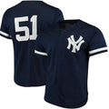 New York Yankees #51 Bernie Williams  Cooperstown Collection Mesh Batting Practice Button-Up Jersey - Navy Stitches Baseball Jerseys