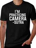 Im Practicing Camera-Sutra Black Graphic Tee