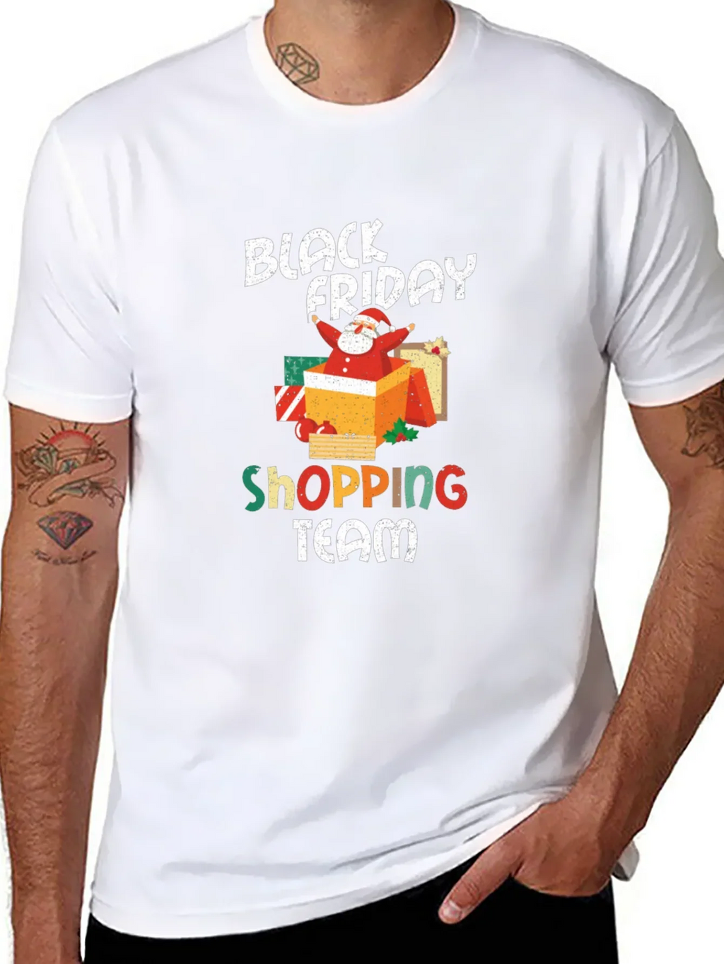 Black Friday Shopping Team Santa T-Shirt