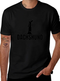 Dachshund Dog Silhouette Black T-Shirt
