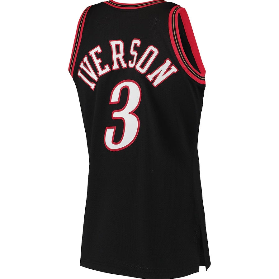 PH.76ers #3 Allen Iverson  1997-98 Hardwood Classics Authentic Jersey - Black Stitched American Basketball Jersey