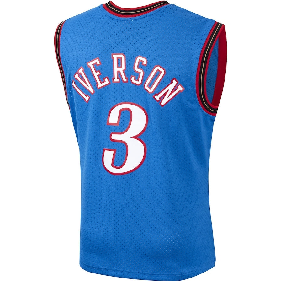 PH.76ers #3 Allen Iverson  1999-2000 Hardwood Classics Swingman Jersey - Royal Stitched American Basketball Jersey