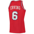 PH.76ers #6 Julius Erving  Hardwood Classics Swingman Jersey - Red Stitched American Basketball Jersey